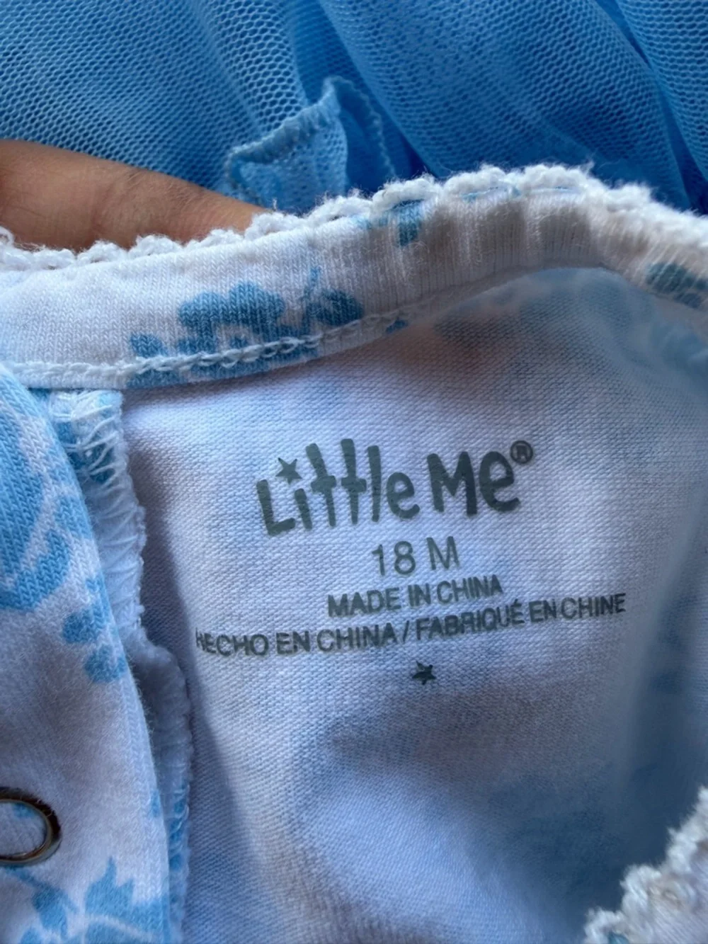 Little Me Light Blue Floral Tulle Dress Size 18 M